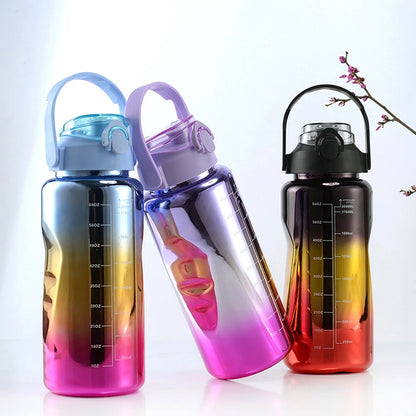 3PCS  Leakproof Water Bottle,2L Motivational Water Bottle with Times for  Office or Gym