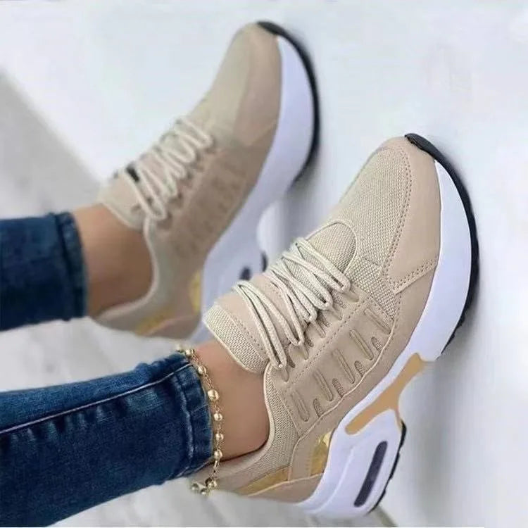 Women's Height-enhancing Shoes Casual, Shoes Fly Weaving Slope Heel Lacing Sports Shoes