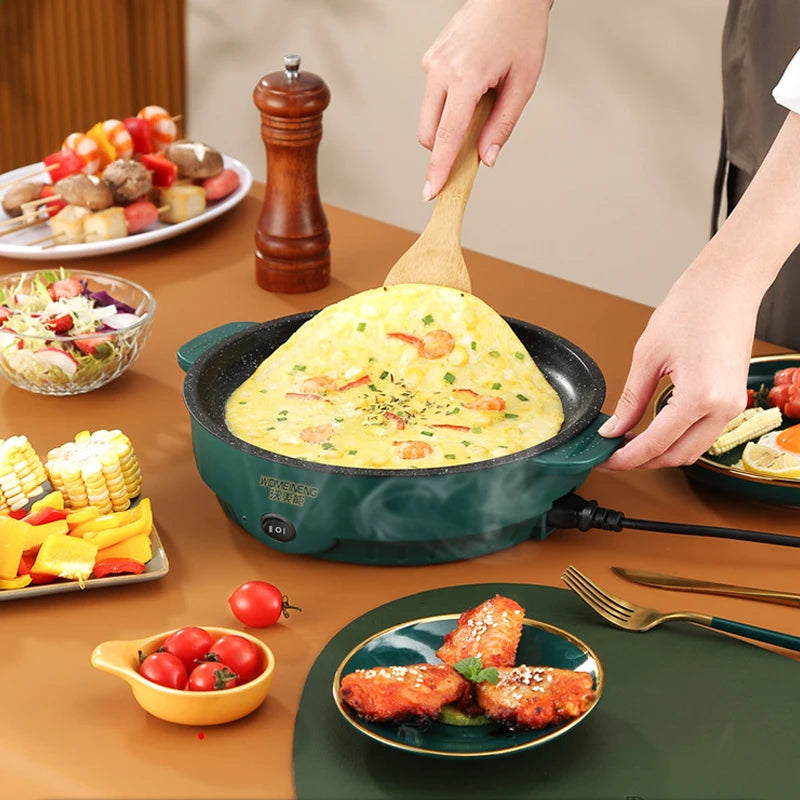 Electric Frying Pan Multifunction Barbecue Steak Fish Frying Pan Skillet Non-stick Cooking Machine For Household Kitchen Camping