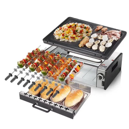 Electric portable smokeless barbecue auto machine BBQ grill