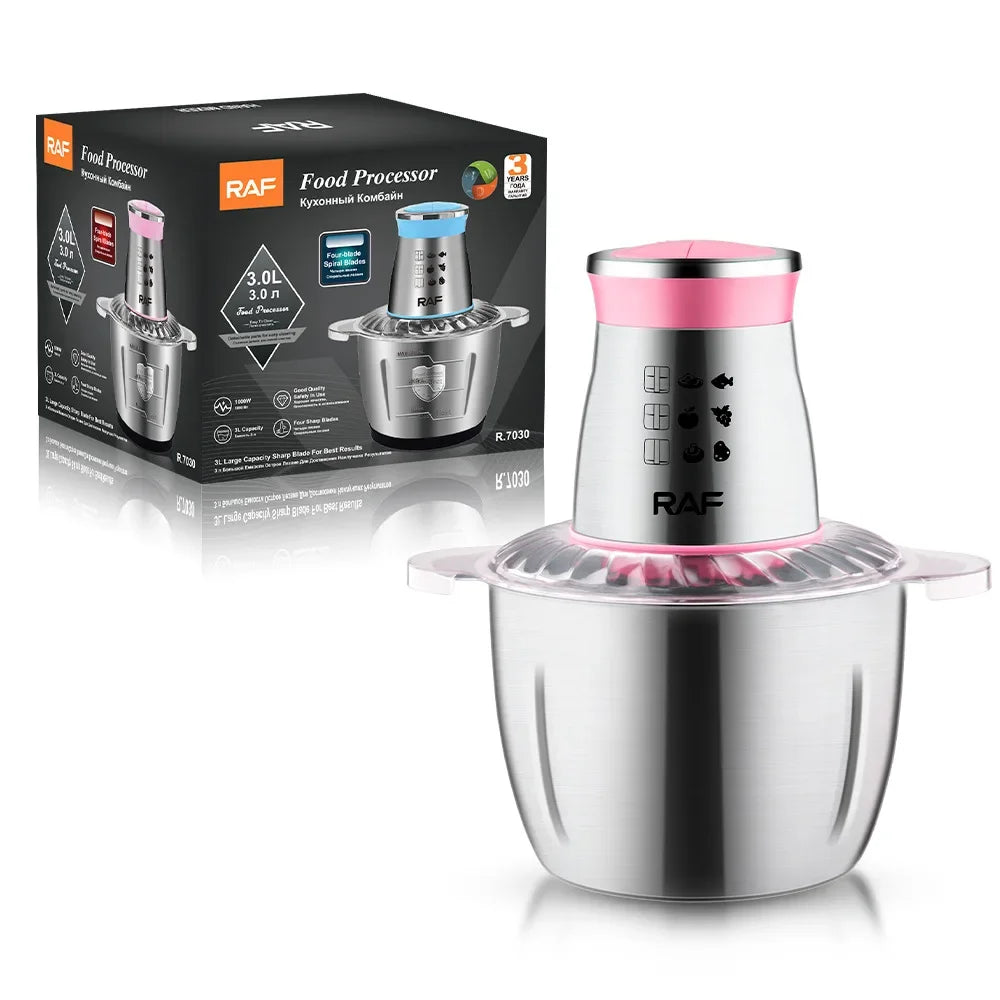 Chopper 1000W Food Processor Vegetable Chopper 3L Stainless Steel Bowl,Meat Grinder for Meat Vegetable Fruit,The Color Is Random