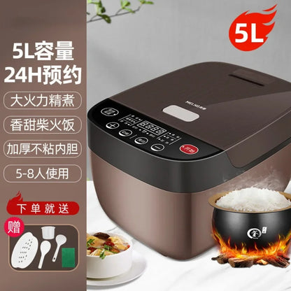 5L electric rice cooker intelligent reservation for rice cooking, steaming, and non stick inner liner electric rice cooker 3-5 L