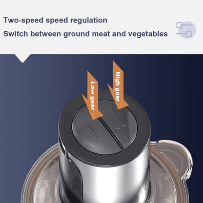 2 Speeds Electric Chopper Meat Grinder Stainless Steel Mincer Food Processor Kitchen Slicer Egg Beater Garlic Vegetable