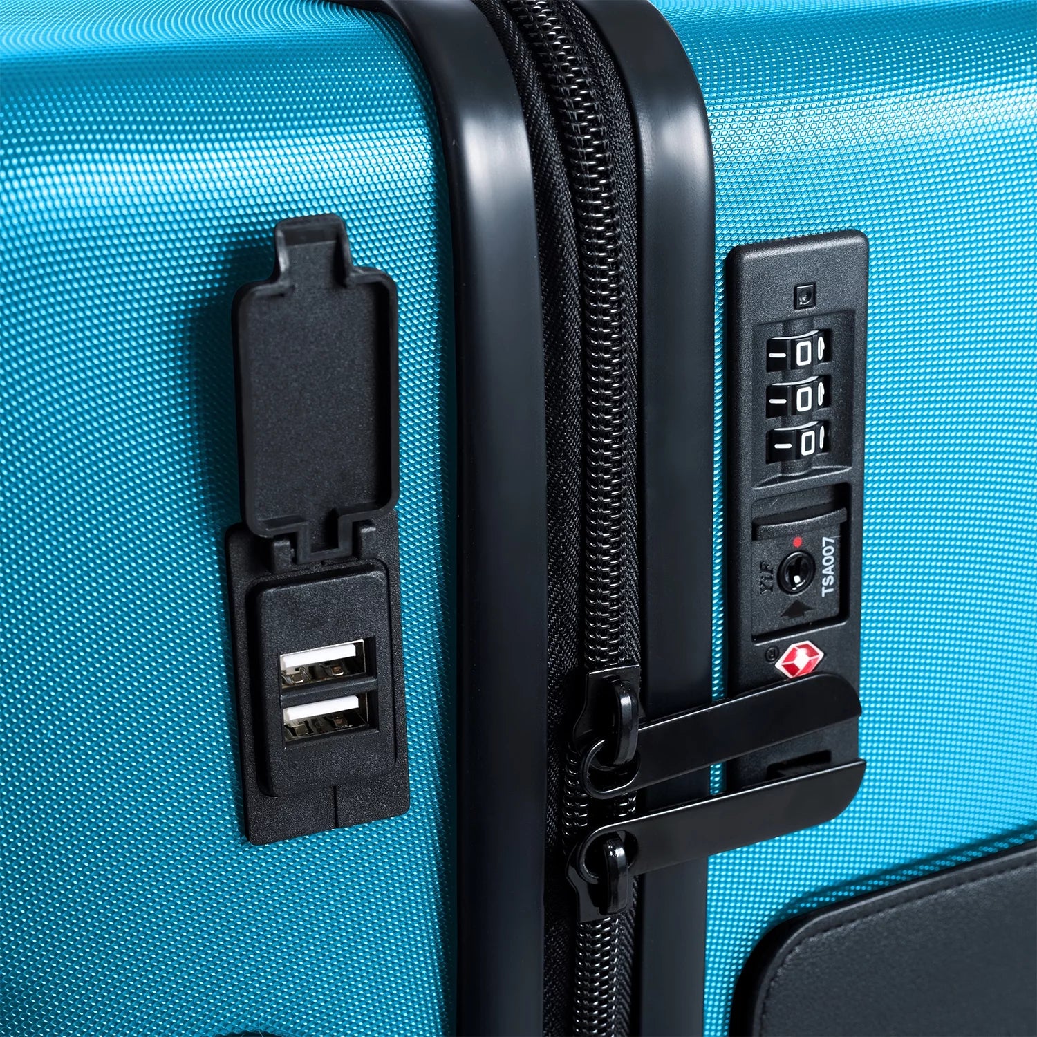 V3 Connectable Hardside Carry on Spinner Travel Luggage Bag Suitcase, Blue