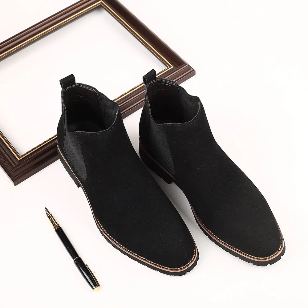 Autumn Fashion Chelsea Boots for Men - Comfy Elastic Suede Shoes with Classic Original Design
