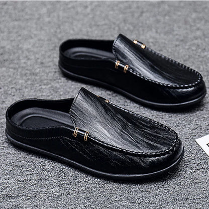 Luxurious Leather Loafers: Stylish Indoor Slippers for Men