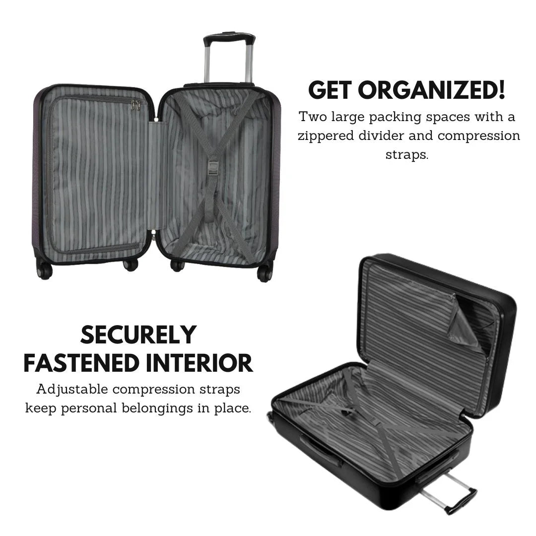 "Roche Harbor Black 2-Piece Hardside Luggage Set with Spinner Wheels"