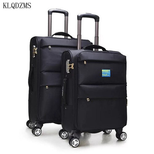 "Premium Waterproof Oxford Trolley Suitcase with Wheels - Men's and Women's Travel Roller Luggage"