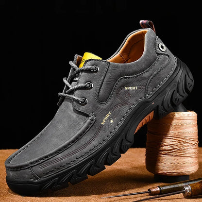 Men'S Casual Shoes Lace up Genuine Leather Men Shoes Fashion Outdoor Men Oxfords Comfortable Men Shoes Zapatos De Hombre