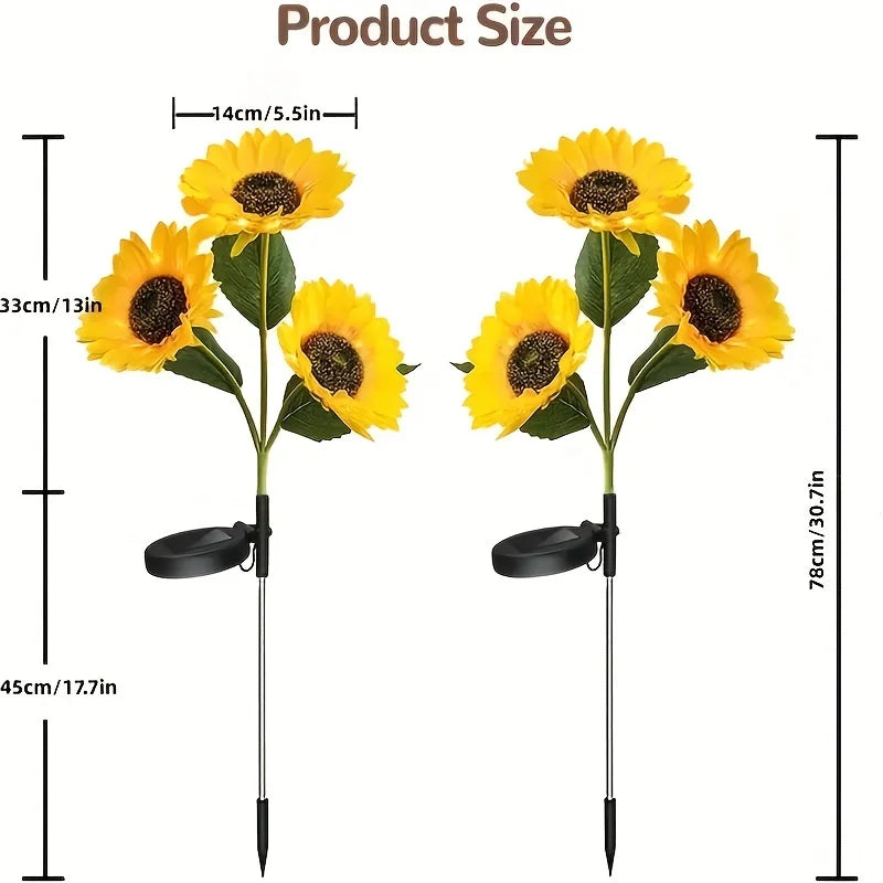 "Sunflower Solar Garden Stake: Illuminate Your Outdoor Space with Waterproof LED Lights"