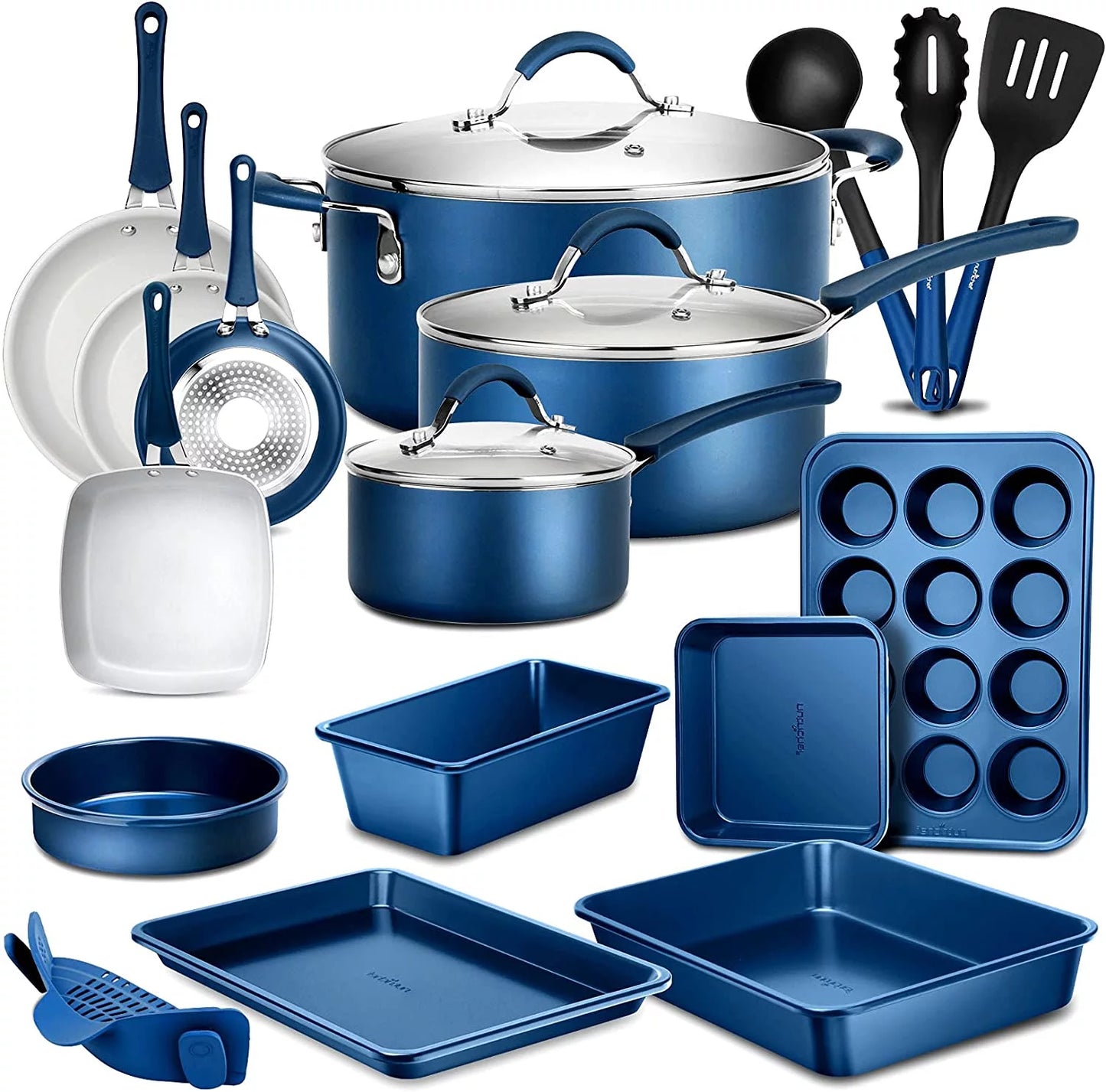 Kitchenware Pots & Pans Set – High-Qualified Basic Kitchen Cookware Set, Non-Stick (20-Piece Set)