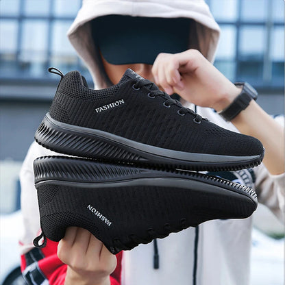 "2019 Black Breathable Men's Casual Sneakers - Affordable and Stylish!"