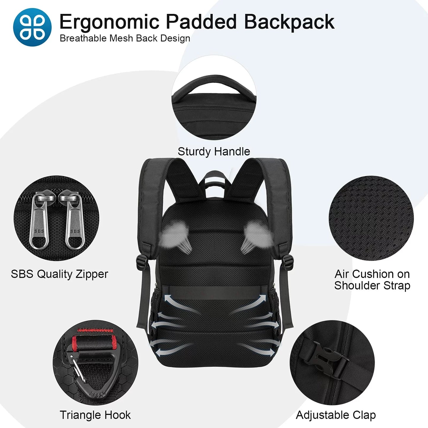 "Ultimate 50L Travel Backpack: Extra Large, 17 Inch, Black - Ideal for Men and Women"