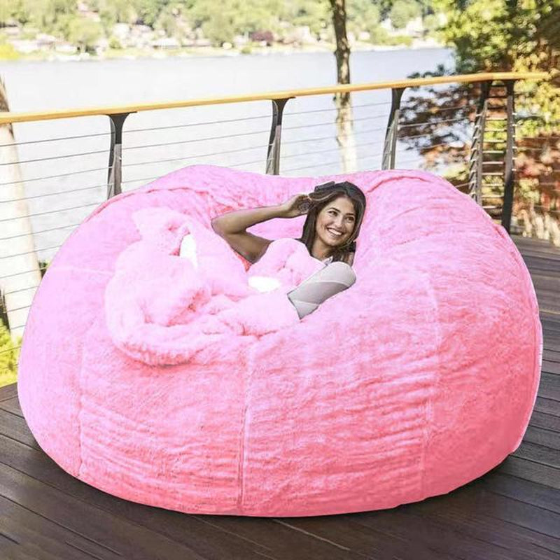 150CM Extra Large Bean Bag Chair with Furry Fur Cover Machine Washable Big Size Sofa and Giant Lounger Furniture