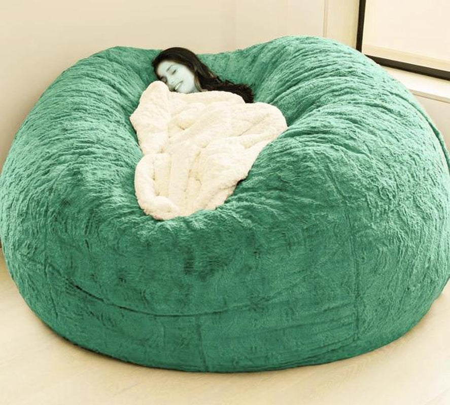 150CM Extra Large Bean Bag Chair with Furry Fur Cover Machine Washable Big Size Sofa and Giant Lounger Furniture