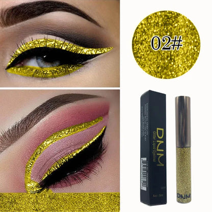 "Waterproof Liquid Eyeshadow Eyeliner with Pearlescent Sequins and Glitter - 16 Colors, Long-Lasting, Easy to Apply - Professional Eye Makeup Pigment"