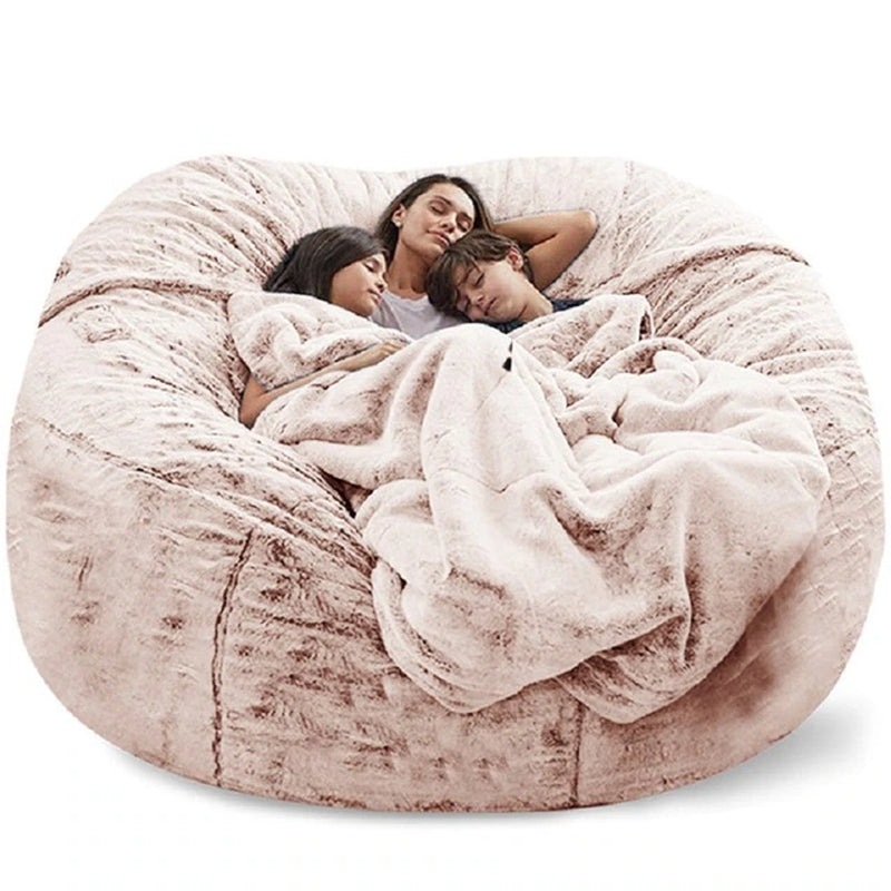 150CM Extra Large Bean Bag Chair with Furry Fur Cover Machine Washable Big Size Sofa and Giant Lounger Furniture