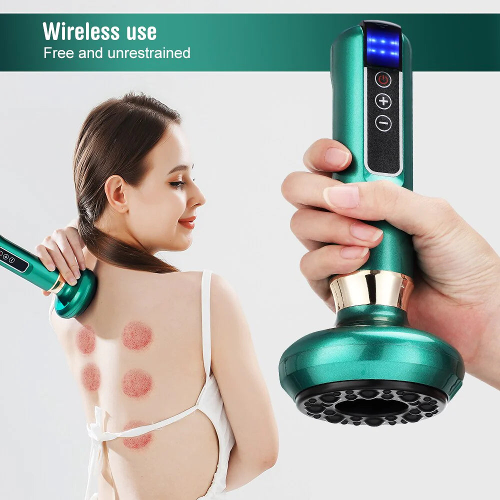 Electric Cupping Massager Vacuum Suction Cup Guasha anti Cellulite Beauty Health Scraping Infrared Heat Slimming Massage Therapy