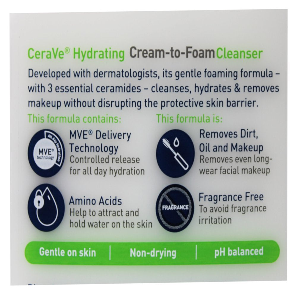 Hydrating Cream-To-Foam Cleanser 16Oz (Pack of 5)