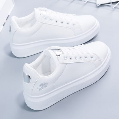 Women Casual Shoes 2020 New Spring Women Shoes Fashion Embroidered White Sneakers Breathable Flower Lace-Up Women Sneakers