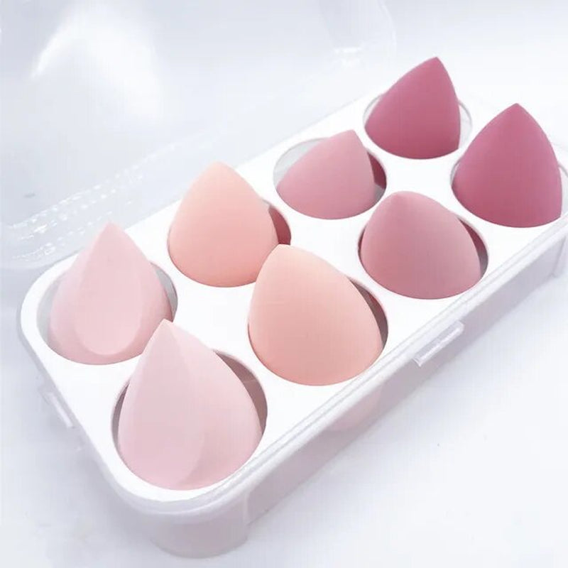 4/8PC Face Makeup Sponge with Box Liquid Foundation Powder Wet Dry Use Cosmetic Puff Hydrophilic Smooth Soft Sponge Beauty Tools