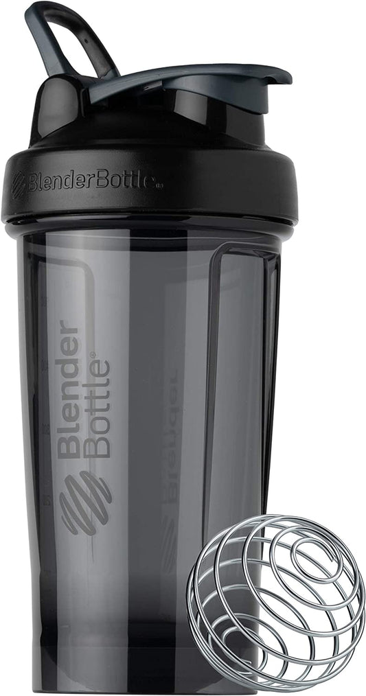 Shaker Bottle Pro Series Perfect for Protein Shakes and Pre Workout, 24-Ounce, Black