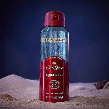 Aluminum Free Body Spray for Men, Aqua Reef, 5.1 Oz (Pack of 3)