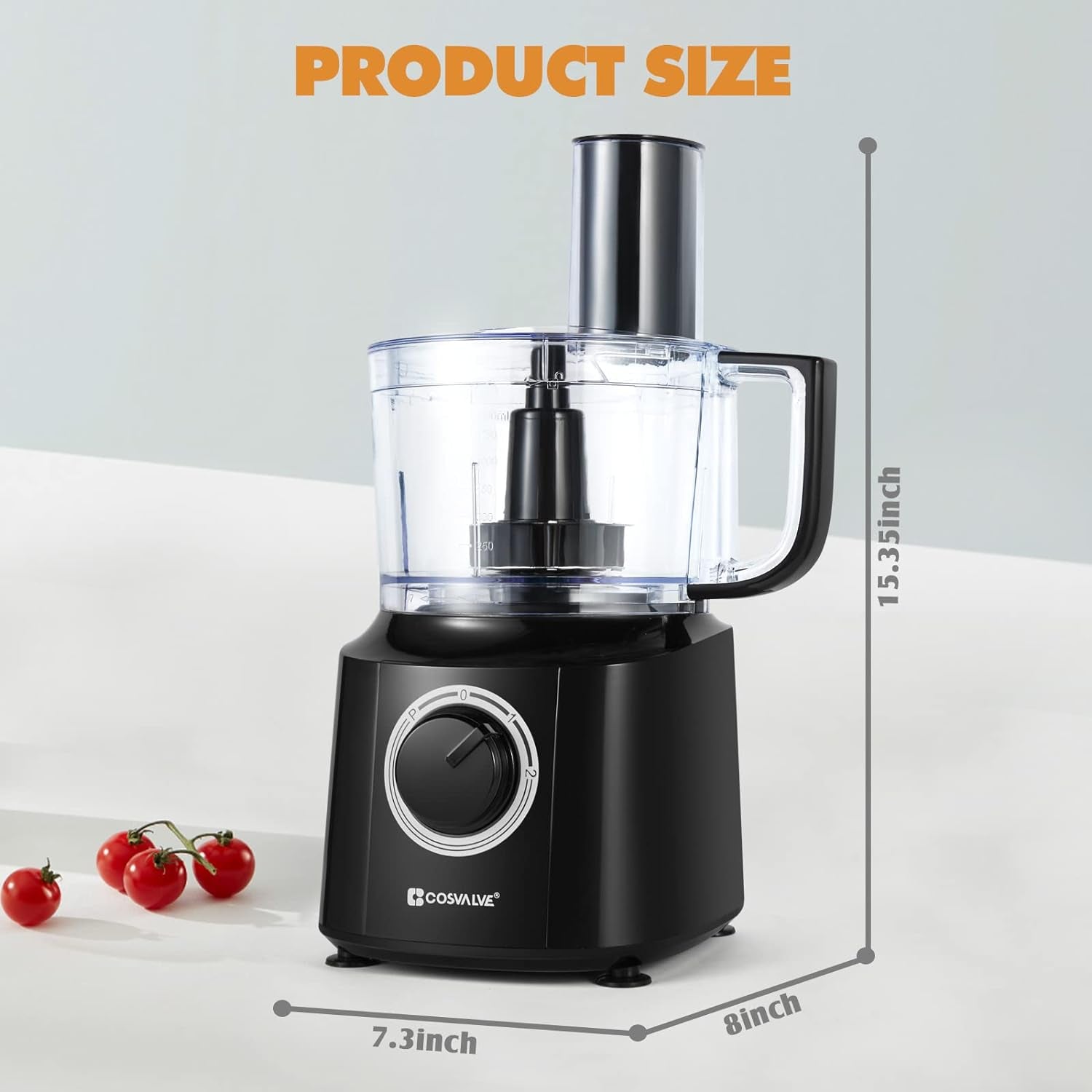 Small Food Processors 550 Watt Electric Food Chopper 10 Cup/1.4L Blender Food Processor Combo Low Noise & Simple Operation for Slicing, Grater, Blender, Dryer Grinder, Meat Grinder, Easy to Clean (ETL. Black)