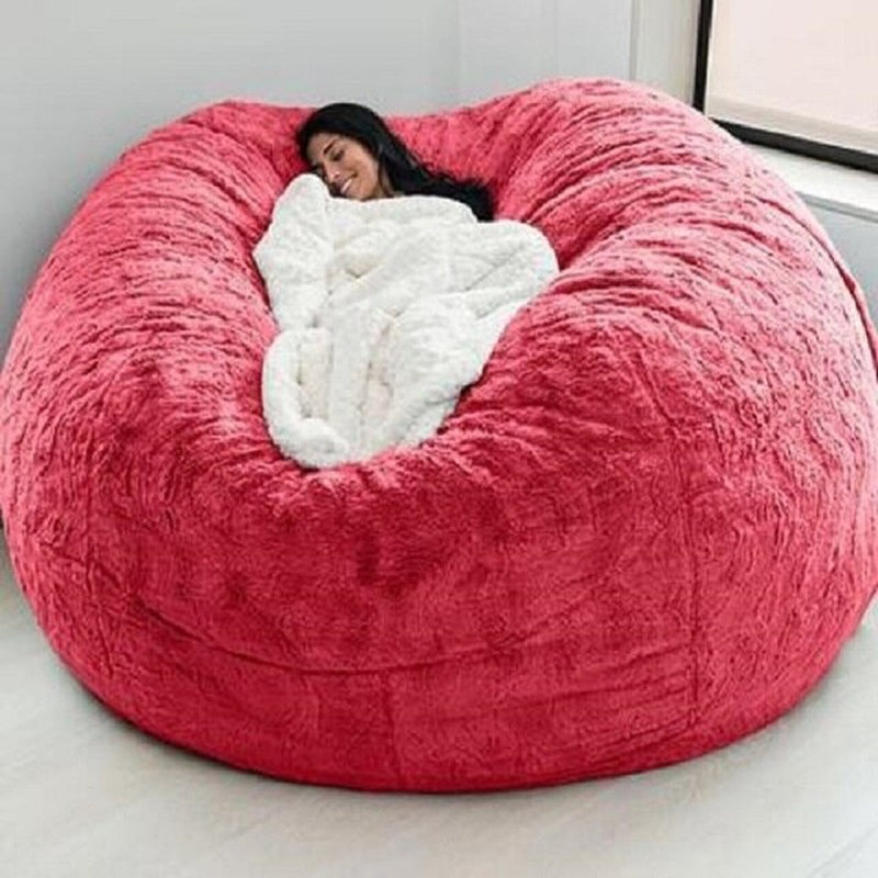 150CM Extra Large Bean Bag Chair with Furry Fur Cover Machine Washable Big Size Sofa and Giant Lounger Furniture