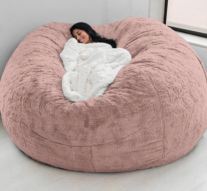 150CM Extra Large Bean Bag Chair with Furry Fur Cover Machine Washable Big Size Sofa and Giant Lounger Furniture