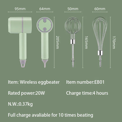 Xiaomi Wireless Portable Wireless Whisk Electric Food Mixer Hand Blender High Power Dough Blender Egg Beater Handheld Mixer Tool