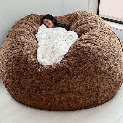 150CM Extra Large Bean Bag Chair with Furry Fur Cover Machine Washable Big Size Sofa and Giant Lounger Furniture