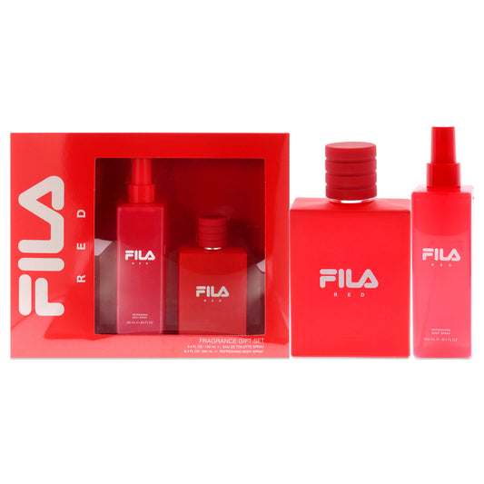 "Fila Red by Fila for Men - 2 Pc Gift Set 3.4Oz EDT Spray, 8.4Oz Body Spray"