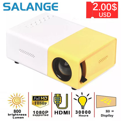 Mini Projector YG300 Pro LED Supported 1080P Full HD Portable Beamer Audio HDMI USB Video Projetor