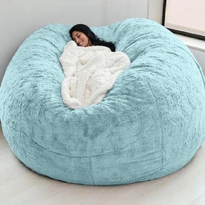 150CM Extra Large Bean Bag Chair with Furry Fur Cover Machine Washable Big Size Sofa and Giant Lounger Furniture