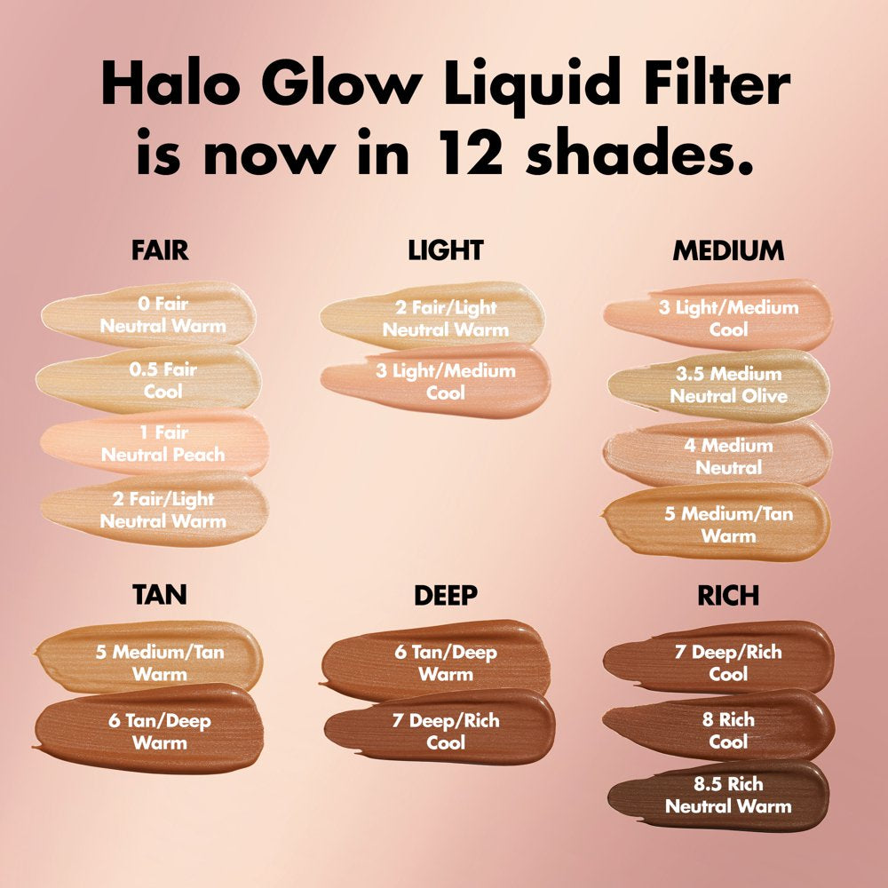 Halo Glow Liquid Filter, 2 Fair/Light, 1.06 Fl Oz