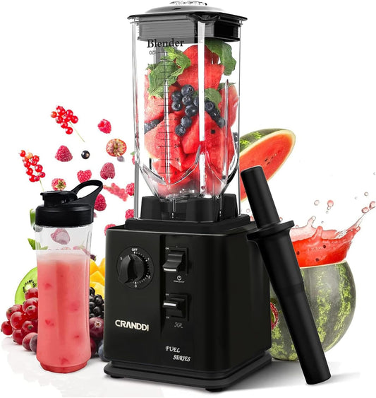 Professional High-Speed Blender 1800W, 80Oz for Home and Commercial Use, Blending Ice Cream, Frozen Dessert, Shakes and Smoothies Maker, Built-In Pulse, Self-Cleaning, K95 (Black)