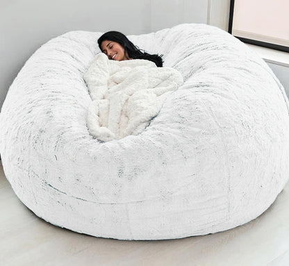 150CM Extra Large Bean Bag Chair with Furry Fur Cover Machine Washable Big Size Sofa and Giant Lounger Furniture