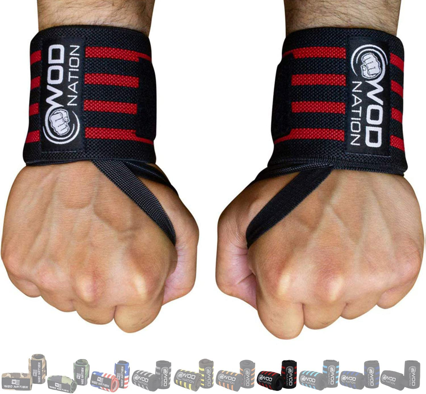 Professional Wrist Wraps & Straps for Gym & Weightlifting (18 Inch) - Essential Weight Lifting Wrist Wraps & Gym Wrist Straps Support for Optimal Powerlifting Performance for Women & Men