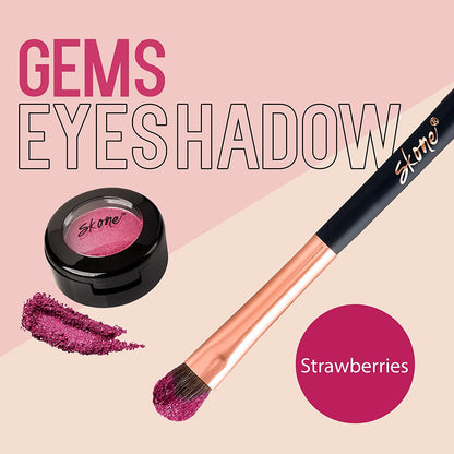 Professional Product Title: "Cosmetics Gems Single Eyeshadow - Highly Pigmented, Longwear Eye Makeup with Pro Shimmery Finish - Ultra-Blendable Shades in Pink and Strawberry"