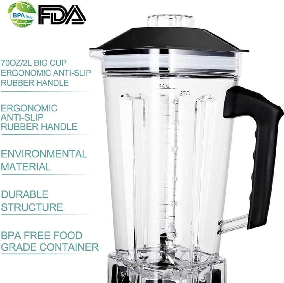 Professional Countertop Blender, 2200W High Power Commercial Blender for Shakes and Smoothies with 70Oz BPA Free Container, Built-In Timer Smoothie Maker Mixer for Crushing Ice, Frozen Dessert