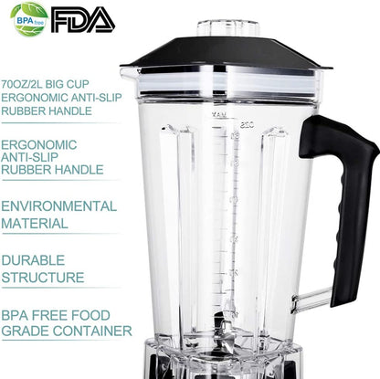 Professional Countertop Blender, 2200W High Power Commercial Blender for Shakes and Smoothies with 70Oz BPA Free Container, Built-In Timer Smoothie Maker Mixer for Crushing Ice, Frozen Dessert