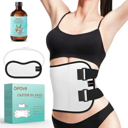 Castor Oil Pack Wrap -2 Pack Organic Cotton Flannel Castor Oil Packs,Reusable Kit for Liver Detox, Fibroids Thyroid Neck