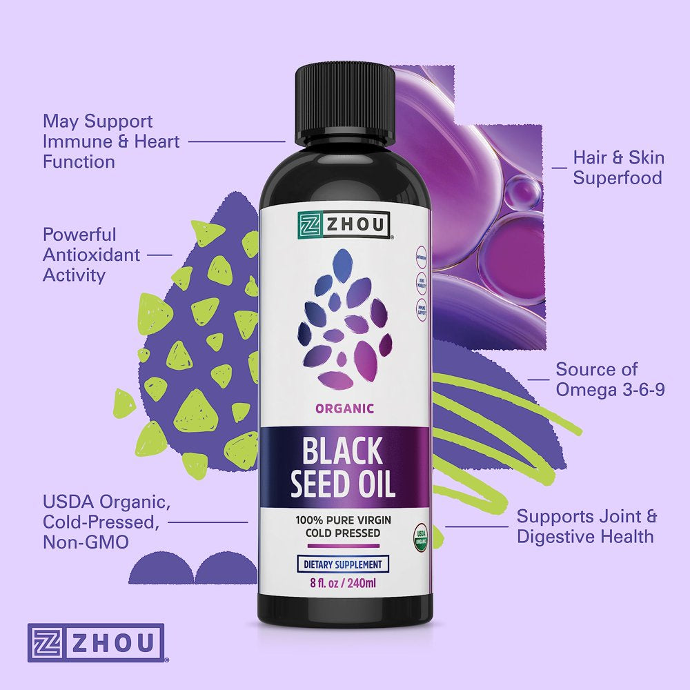 Organic Black Seed Oil, 8 Fl Oz.