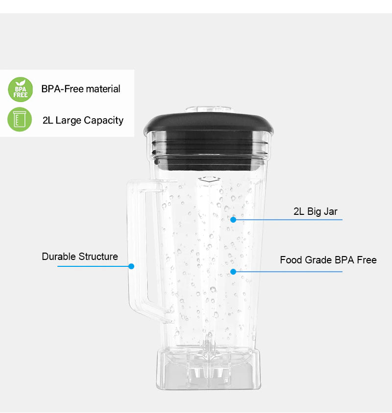 BPA Free 3HP 2200W Heavy Duty Commercial Grade Blender Mixer Juicer High Power Food Processor Ice Smoothie Bar Fruit Blender